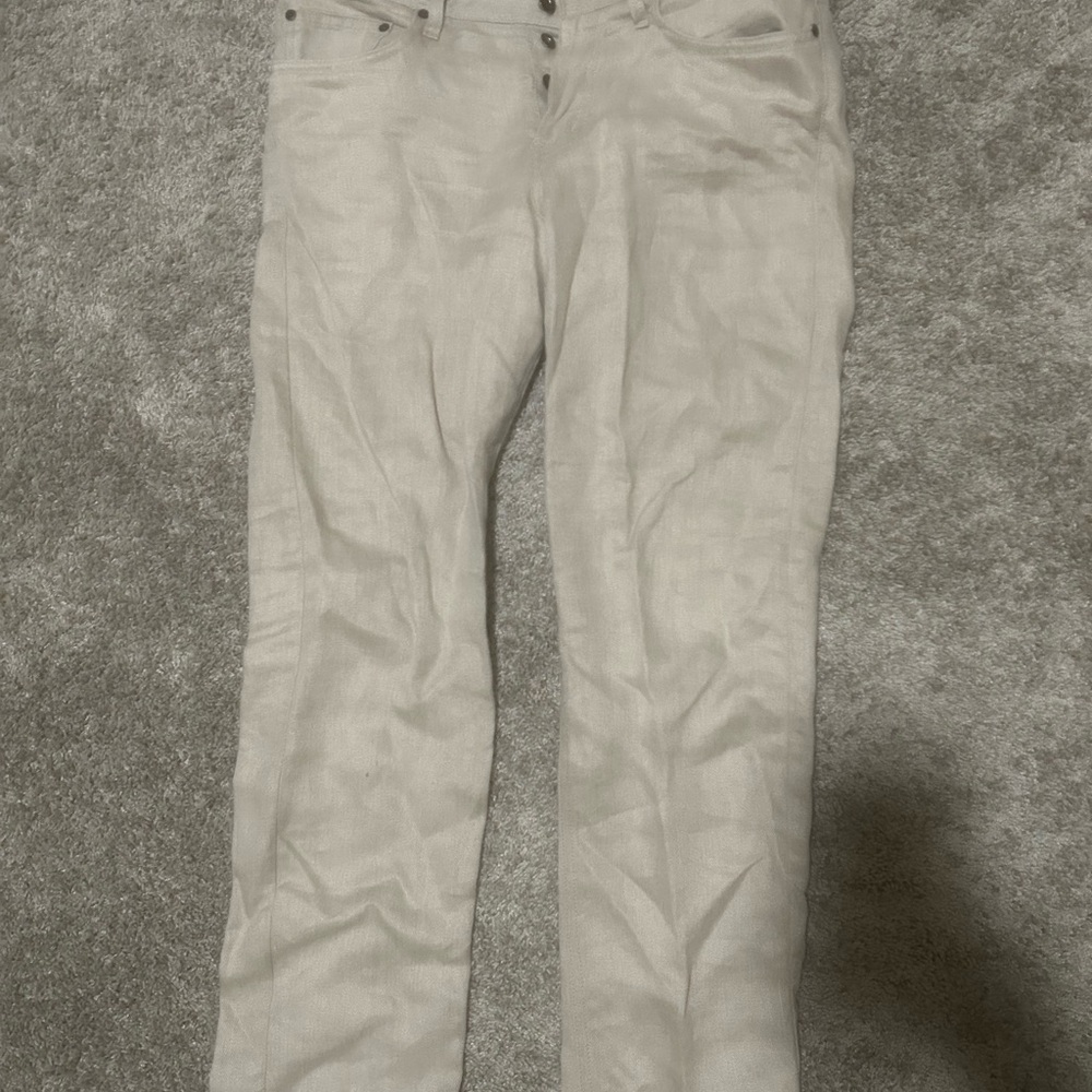 Naked & Famous Denim Weird Guy Slim Jeans in Cream